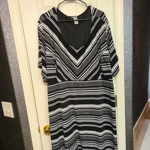 Catharines Striped Black and White Dress